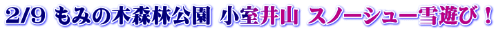2/9 もみの木森林公園 小室井山 スノーシュー雪遊び！